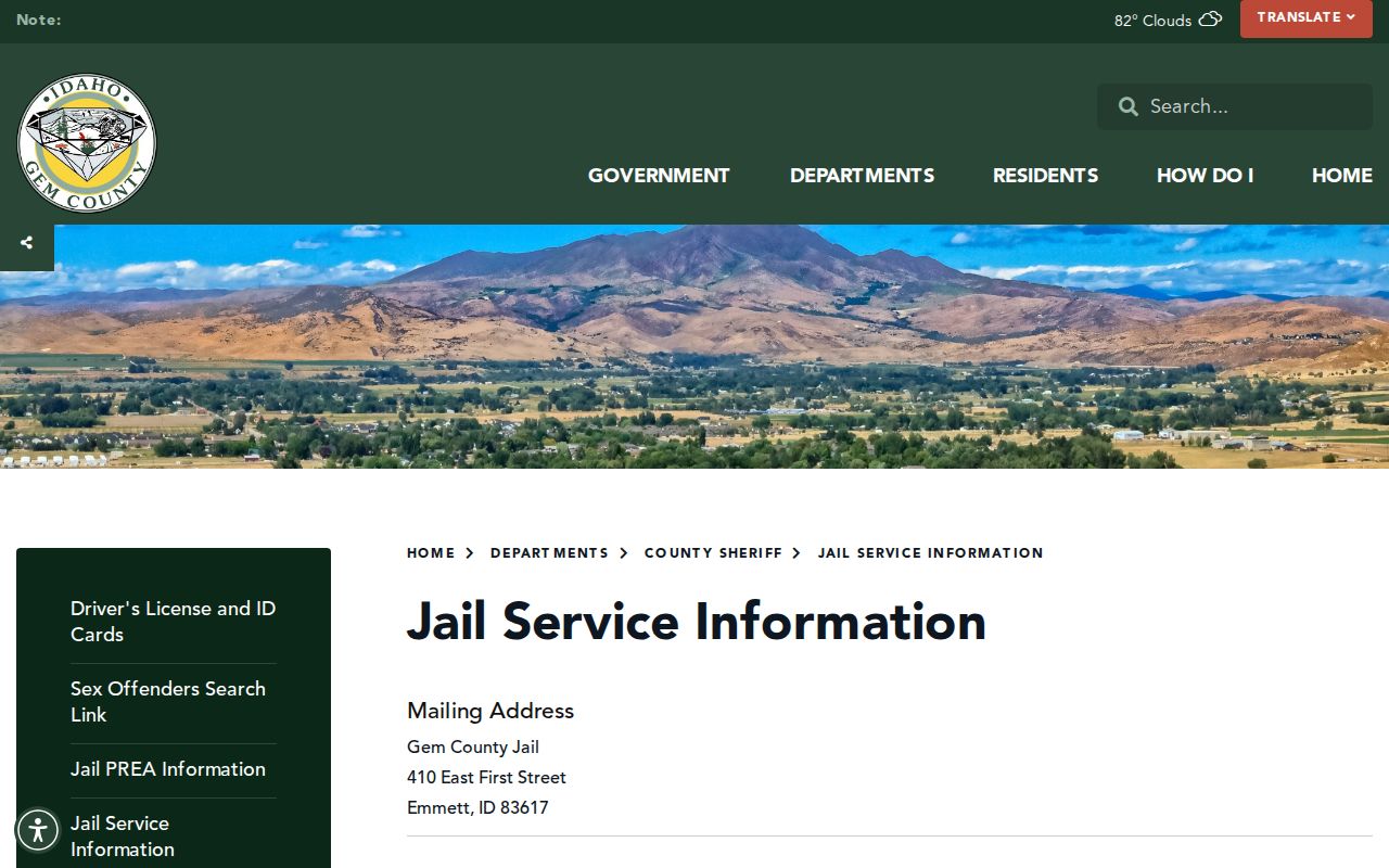 Gem County arrest records jail service information