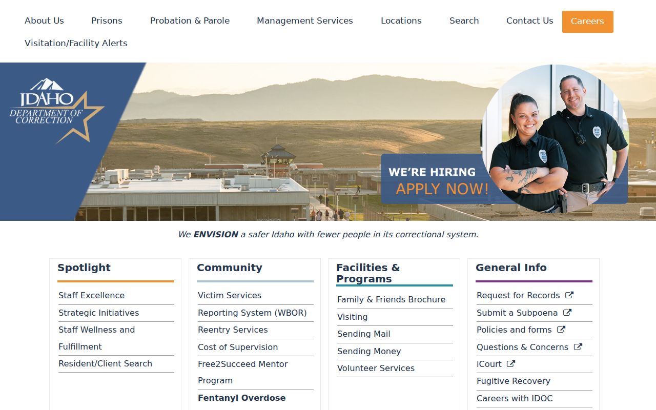 Gem County arrest history Idaho correction search entry