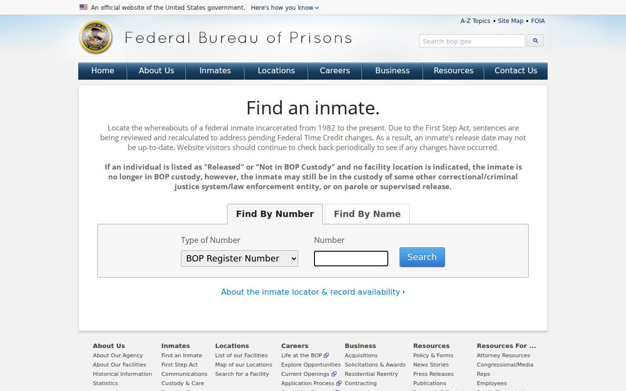 Gem County criminal records federal custody locator