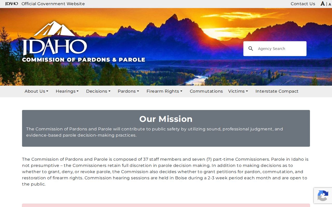 Gem County criminal history Idaho parole authority